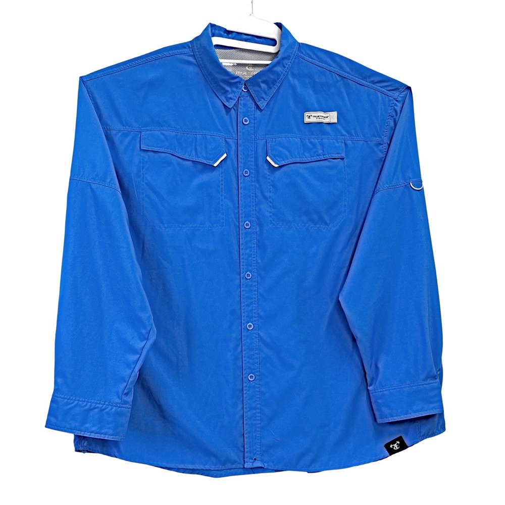 TrueTimber‎ XXXL airy light long sleeve fishing shirt sun protection blue